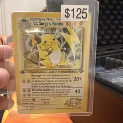 Lt. Surge's Raichu Gym Challenge Unlimited Pokemon Holo Rare Card 11/132 - Image 1