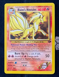 Blaine's Ninetales - Pokemon TCG - Gym Challenge 21/132 - Rare - 2000 Wizards - Image 1