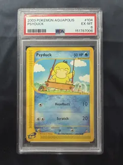 Pokemon Aquapolis Psyduck Regular PSA 6 104/147 2003 English - Image 1