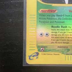 Pokemon TCG Beedrill 5/144 Skyridge Reverse Holo Rare English 2003 80HP - Image 4