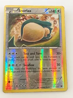 POKEMON SNORLAX 77/124 REVERSE HOLO RARE FATES COLLIDE LP-NM TOMOKAZU KOMIYA - Image 1