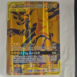 Pokemon TCG Jumbo Pikachu & Zekrom GX Tag Team Sun & Moon Black Star Promo SM248 - Image 1