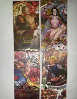 One Piece Card Game Chinese Promo Card Packs Lot of 4 Luffy Zoro Sanji Boa - Image 1