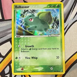 Pokemon TCG EX Crystal Guardians STAMP Bulbasaur 46/100 Rev Holo LP/MP - Image 1