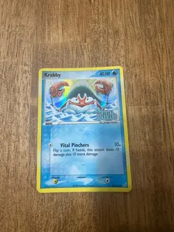 Vintage 2006 Pokemon Krabby 54/100 EX CRYSTAL GUARDIANS Reverse Holo LP - Image 1