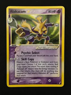 Pokemon TCG Alakazam Gold Star Holo #99/100 EX Crystal Guardians LP - MP Swirl🍥 - Image 2