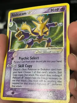 Pokemon TCG Alakazam Gold Star Holo #99/100 EX Crystal Guardians LP - MP Swirl🍥 - Image 3
