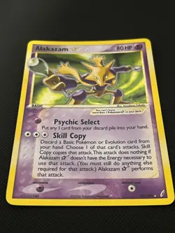 Pokemon TCG Alakazam Gold Star Holo #99/100 EX Crystal Guardians LP - MP Swirl🍥 - Image 4