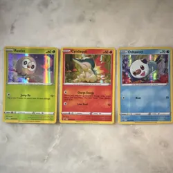 Pokemon TCG - Cosmos Holo Black Star Promo Set: Rowlet, Cyndaquil & Oshawott NM+ - Image 1