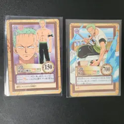 ONE PIECE Card Roronoa Zoro "Resting Swordsman" "Drawing Sword" Carddass Hyper - Image 1