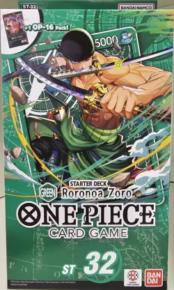 One Piece Card Game ST-32 Roronoa Zoro Green Starter Deck + OP-16 Pack - Image 1