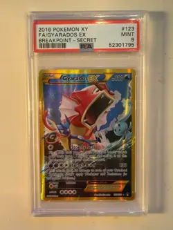 PSA 9 MINT Gyarados EX 123/122 (Full Art) Secret Rare 2016 Pokemon XY BREAKpoint - Image 1