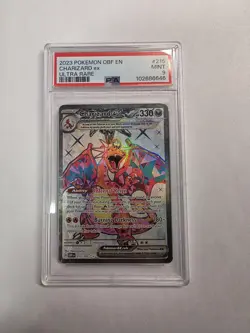 Pokemon Charizard EX Obf Ultra Rare Full Art Holo Card 215/197, PSA Mint 9 - Image 1