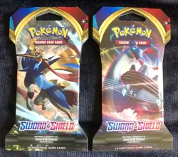 Pokemon TCG: SWORD & SHIELD BASE SET SLEEVED PACKS (Lot of 2) Factory SEALED. - Image 1