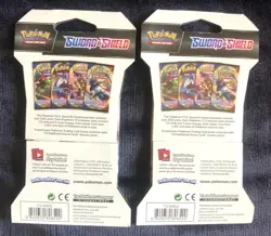 Pokemon TCG: SWORD & SHIELD BASE SET SLEEVED PACKS (Lot of 2) Factory SEALED. - Image 2