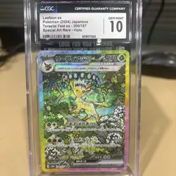 CGC 10 GEM MINT Leafeon ex SAR 200/187 Terastal Festival Japanese Pokemon spa - Image 1