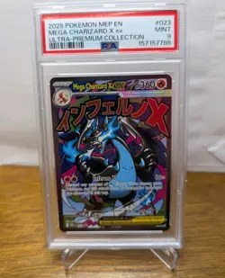 2025 Pokemon Mega Charizard X ex 023 Mega Evolution Promo Ultra Premium PSA 9 - Image 1