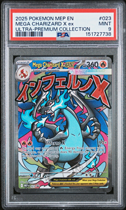 Pokemon Mega Charizard X EX 023 Me: Mega Evolution Promo Holo 2025 PSA 9 - Image 1