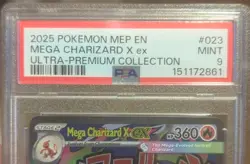 Pokemon TCG Mega Charizard X ex Me: Mega Evolution Promo Holo #023 PSA 9 - Image 2