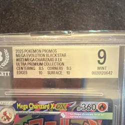 Pokemon Mega Charizard X EX Me: Mega Evolution Promo Holo BGS 9 2025 #023 - Image 2