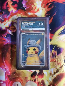 Pokemon Card Van Gogh Pikachu with Grey Felt Hat, SVP 085 Ace 10 PERFECT SUBS! - Image 1