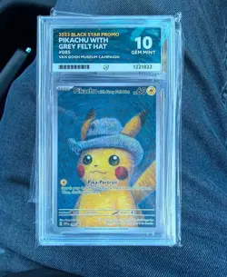 Pikachu with Grey Felt Hat 085 Van Gogh Promo Ace 10 Gem Mint Pokemon Card - Image 1