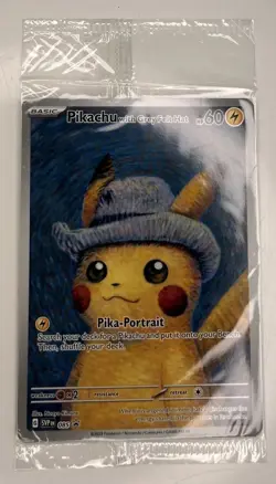 Pokemon TCG: Van Gogh Pikachu with Grey Felt Hat SVP 085 Promo Card - New Sealed - Image 1