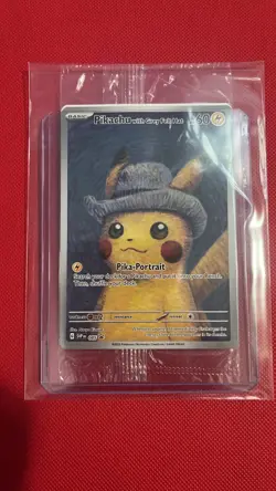 Pokemon Pikachu with Grey Felt Hat SVP 085 Van Gogh Promo Factory Sealed - Image 1