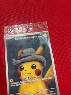 Pokemon Pikachu with Grey Felt Hat SVP 085 Van Gogh Promo Factory Sealed - Image 2