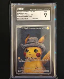 2023 POKEMON Van Gogh Promo #085 PIKACHU WITH GREY FELT HAT CGC 9 - Image 1