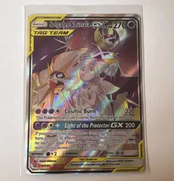 Pokemon TCG Solgaleo & Lunala GX TAG TEAM Full Art 216/236 Cosmic Eclipse UR - Image 1