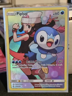 Pokemon TCG Piplup 239/236 Cosmic Eclipse Secret Rare Holo Full Art EN 2019 - Image 2