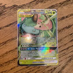 2019 Pokemon Cosmic Eclipse Tag Team Venusaur and Snivy GX 1/236 Ultra Rare LP - Image 1