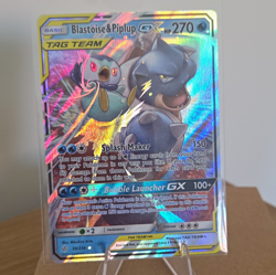 Pokemon TCG Blastoise & Piplup GX 38/236 Cosmic Eclipse TAG TEAM Holo UR - Image 2