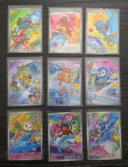 Pokemon First Partner Illustration Series 1 Collection - Complete Full Set Of 9 - Image 1