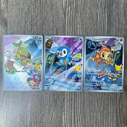 Pokemon TCG First Partner Illustration Series 1 Turtwig Piplup Chimchar - Image 1