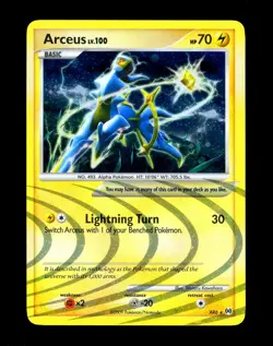 2009 Pokemon ARCEUS LV. 100 Arceus Set COSMOS HOLO Rare Platinum Card AR6 SWIRL - Image 4