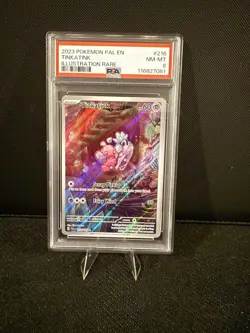 2023 Pokemon PSA 8 Tinkatink Illustration Rare #216/193 Paldea Evolved IR - Image 1