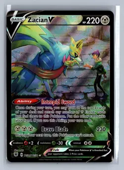 Zacian V TG21/TG30 Holo V Rare Astral Radiance Trainer Gallery Pokemon NM/M - Image 1