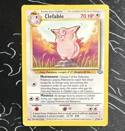 Pokemon TCG Clefable Rare Holo Jungle Unlimited 17/64 ENG 1999 (MP-HP) - Image 1