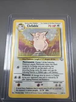 1999 Pokemon Jungle Clefable Holo #1/64 Unlimited WOTC Vintage Holographic - Image 1