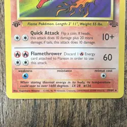 Flareon 19/64 Jungle Rare English 1999 1st Edition Stage 1 70 HP Pokemon TCG - Image 3