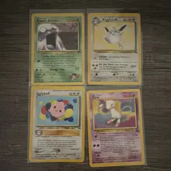 Pokemon TCG Jungle/Promo Vintage 1999 English 4-Card Lot: Mew Wigglytuff - Image 1