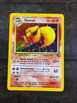 1999 Pokemon Jungle Flareon Holo 3/64 Unlimited WOTC Rare Nm/LP+ Vintage - Image 2
