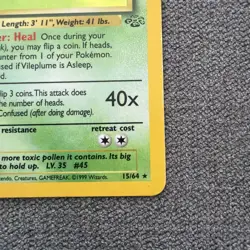 Pokemon TCG Vileplume 15/64 Jungle Holo Rare Unlimited 1999 80HP English - Image 2