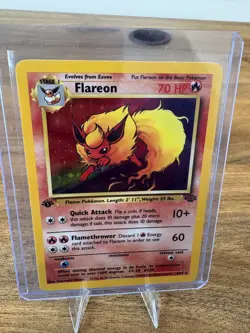 WOTC Pokemon TCG Jungle Flareon 3/64 1st Edition Holo Rare 1999 English 70 HP - Image 1