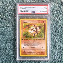 1999 Pokemon TCG Jungle Mankey 55/64 1st Edition Regular PSA 8 English - Image 1