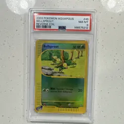 Pokemon TCG Aquapolis Bellsprout 45/147 Reverse Holo PSA 8 English 2003 - Image 1