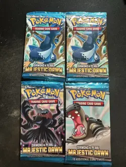 x4 Pokemon’s 2008 Diamond & Pearl: Majestic Dawn Booster Packs - Image 1