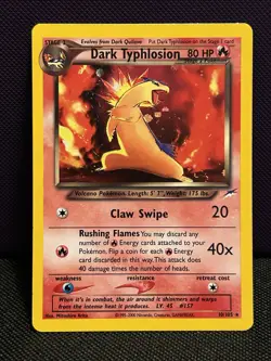 Pokemon TCG Dark Typhlosion Neo Destiny 10/105 Holo Rare Unlimited Holo Swirl - Image 1